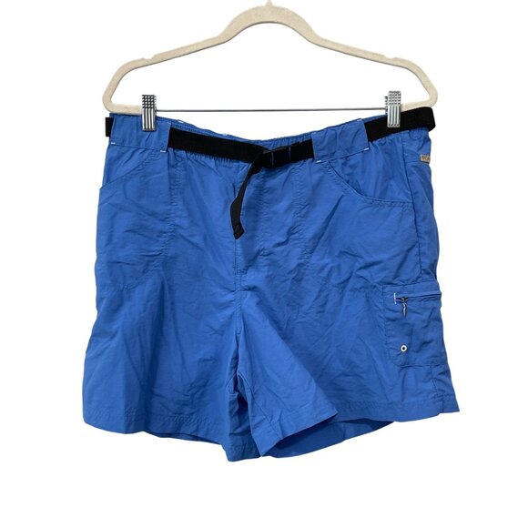 Columbia Cargo Shorts Size Large Sandy River Belted Blue Nylon Outdoor Gorpcore - Picture 1 of 6